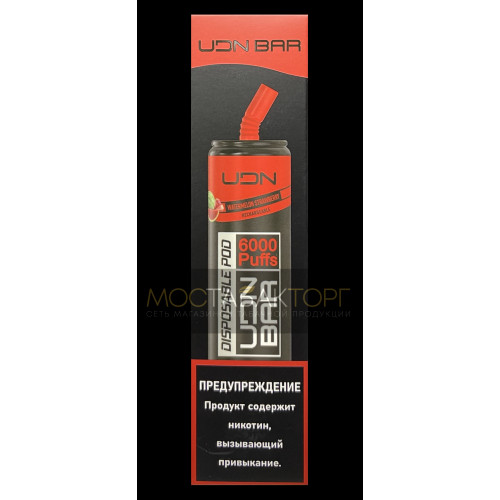 Электронная сигарета UDN BAR Watermelon Strawberry 6000 затяжек (УДН Бар Арбуз Клубника)
